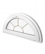 Half Round Window TILT White uPVC Golden Glazing Bars