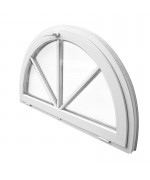 Half Round Window TILT White uPVC Glued-on Muntins