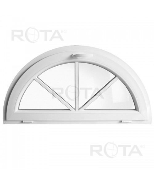 Half Round Window TILT White uPVC Glued-on Muntins