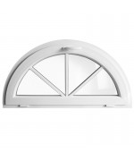 Half Round Window TILT White uPVC Glued-on Muntins