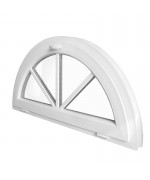 Half Round Window TILT White uPVC Glued-on Muntins