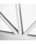 Half Round Window TILT White uPVC Glued-on Muntins