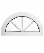 Half Round Window FIXED White uPVC Half-Circle with Glazing Bars