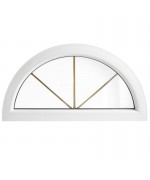 Half Round Window FIXED White uPVC Half-Circle with Glazing Bars