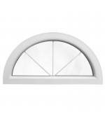 Half Round Window FIXED White uPVC Half-Circle with Glazing Bars