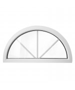 Half Round Window FIXED White uPVC Half-Circle with Glazing Bars