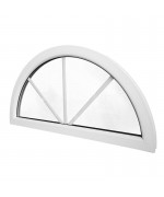 Half Round Window FIXED White uPVC Half-Circle with Glazing Bars