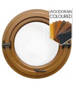 Round Window PIVOT Horizontal Coloured Woodgrain Circular PVC