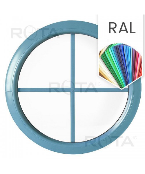 Round Window FIXED RAL Coloured with Glazing Bars Circular uPVC
