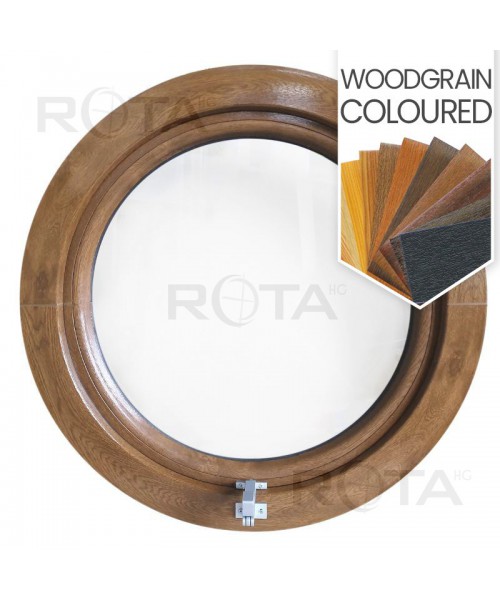 Round Window AWNING Woodgrain Couloured uPVC