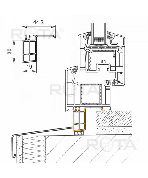 uPVC Windowsill connection profile for round windows