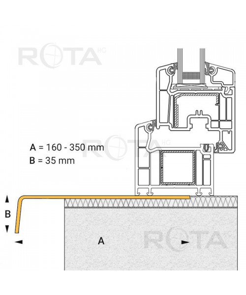 uPVC Windowsill L-shaped masking profile for half round windows