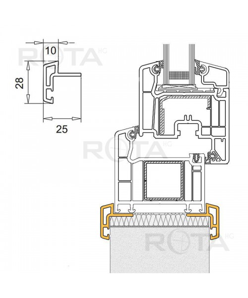 uPVC T-shaped masking profile for round windows