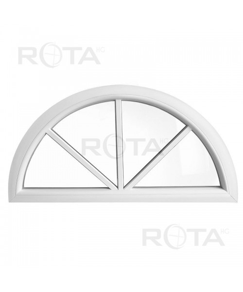 Half Round Window FIXED White uPVC Glued-on Muntins