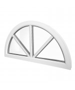 Half Round Window FIXED White uPVC Glued-on Muntins