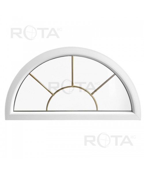 Half Round Window FIXED White uPVC Half-Circle with Glazing Bars