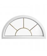 Half Round Window FIXED White uPVC Half-Circle with Glazing Bars