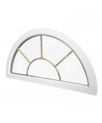 Half Round Window FIXED White uPVC Half-Circle with Glazing Bars