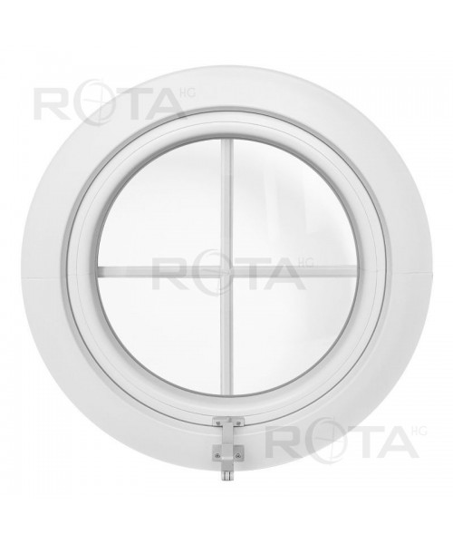 Round Window AWNING with Muntin Bars uPVC White Circular Porthole