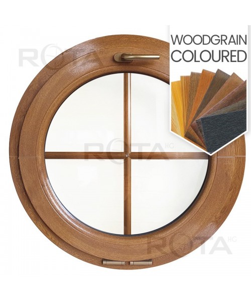 Round Window TILT uPVC Woodgrain Coloured with Glazing Bars
