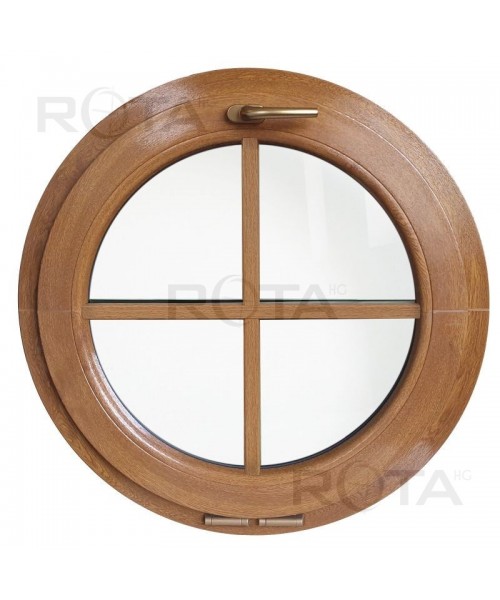 Round Window TILT uPVC Woodgrain Coloured with Glued-on Bars Round Window TILT uPVC Woodgrain Coloured with Glued-on Bars