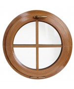 Round Window TILT uPVC Woodgrain Coloured with Glued-on Bars Round Window TILT uPVC Woodgrain Coloured with Glued-on Bars