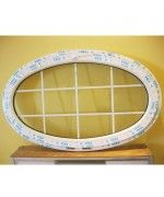 Oval Window 1600x900mm TILT White Hopper Ellipse with Muntins uPVC
